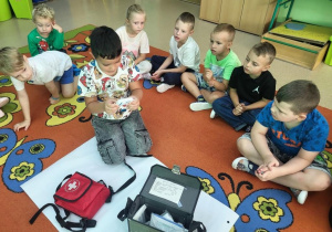 Motylki poznają wyposażenie apteczki.