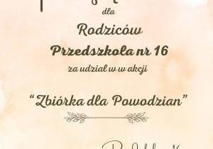 Podziękowanie