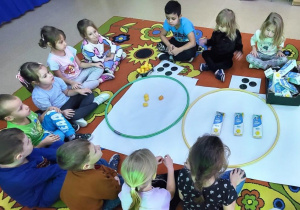 Dzieci porównują zbiory z odpadami.