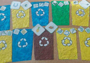 Kosze wykonane przez dzieci.