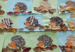 Jeże wykonane przez Żabki.