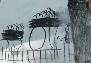 obrazek wykonany węglem