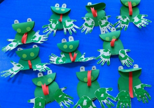 Żabki wykonane przez dzieci